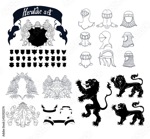 vector heraldic set