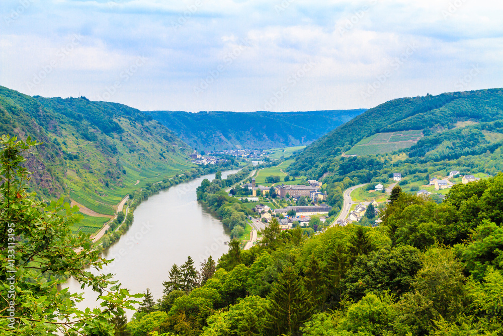 The view of the Mosel Valley in Germany