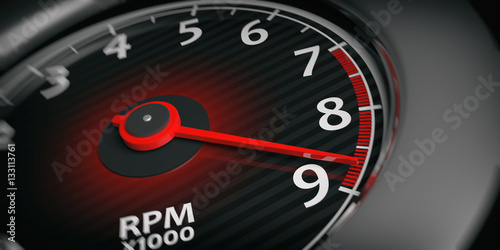 Car tachometer. 3d illustration