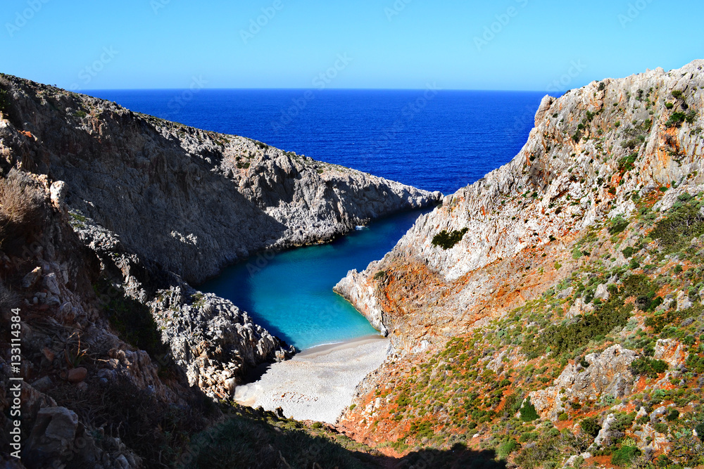 Amazing secret isolated Crete Bay Seitan Limania close to Chania, Crete