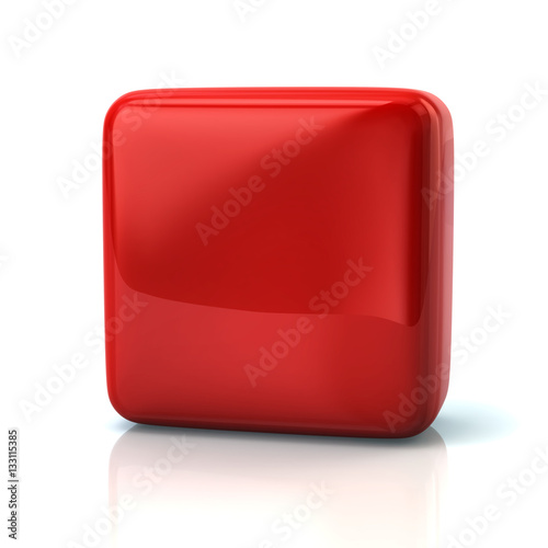Canvas Print Blank red square button