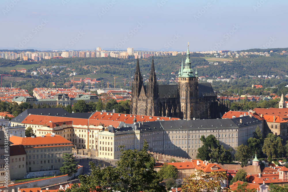 Fototapeta premium View of the Cathedral and Prague Castle in the Czech Republic