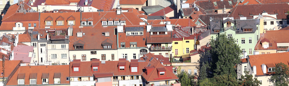 roofs with many red tiles in a European town