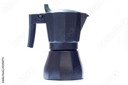 Geyser coffee maker in isolation on a white background