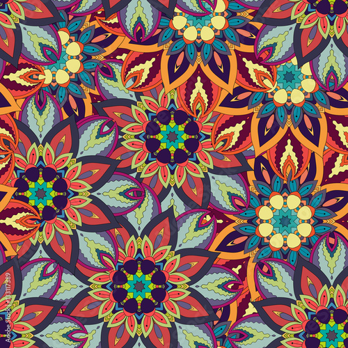 Ornate floral seamless texture  endless pattern with vintage mandala elements.