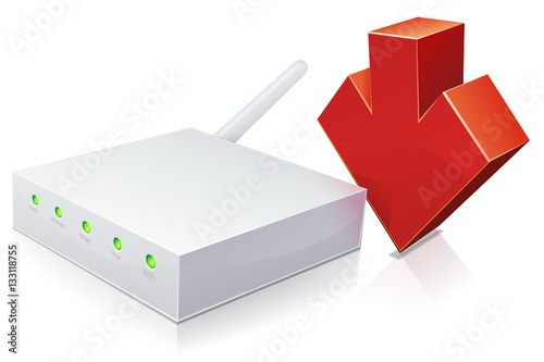 Modem internet en baisse (reflet)