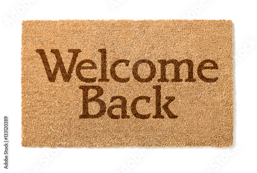 Welcome Back House Mat Isolated On A White Background.
