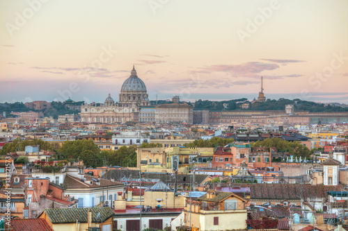 Obraz na płótnie Rome aerial view with the Papal Basilica of St. Peter w salonie