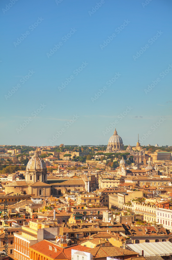 Aerial overview of Rome