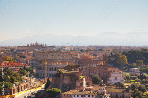 Aerial overview of Rome