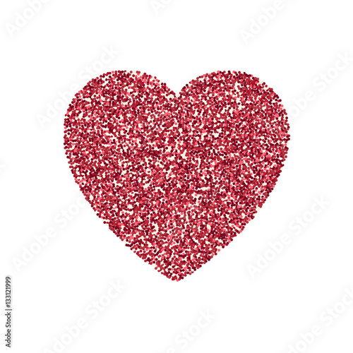 Valentines Day heart isolated, vector background.