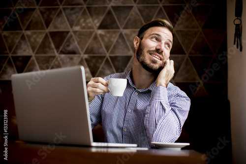 Young man drinking coffee