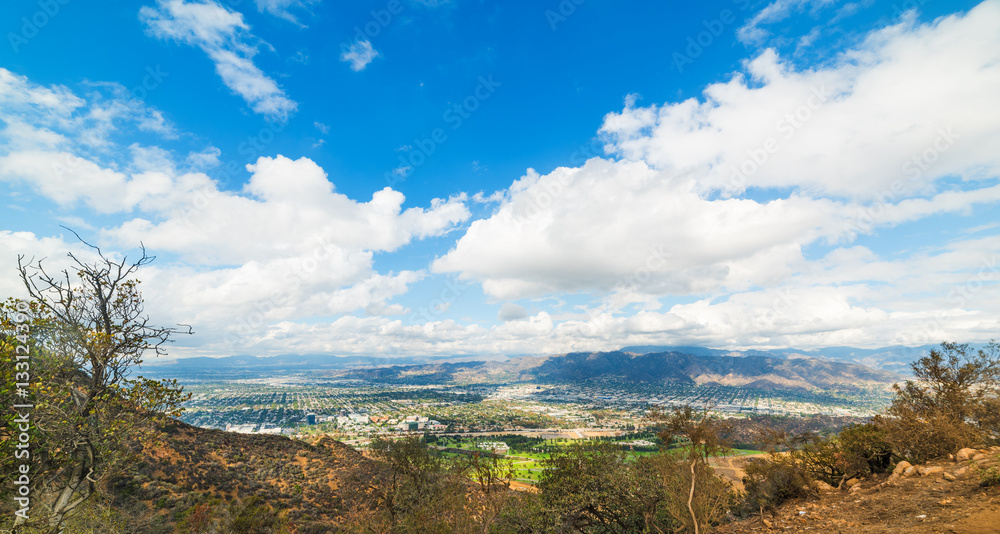 Fototapeta premium San Fernando Valley seen from Mount Lee