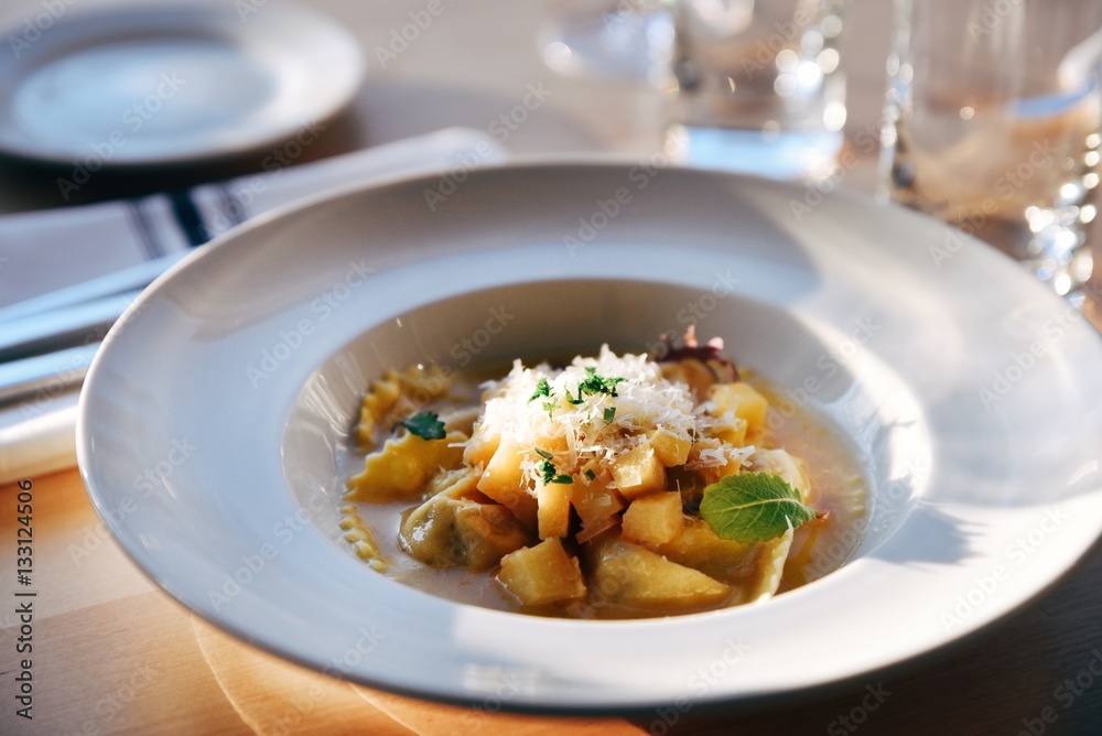 Portion of ravioli Portion of ravioli