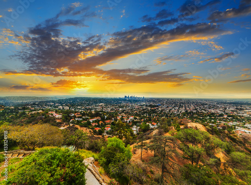 colorful sunset in L.A.