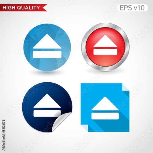 colored icon or button of eject symbol with background