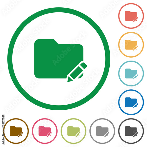 Rename folder flat icons with outlines