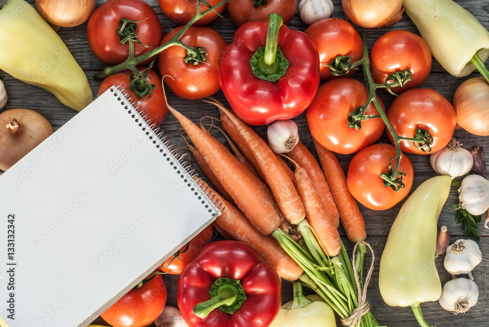 Vegetable mixed fitness concept. Top view. Vegetable mixed fitness concept. Top view.