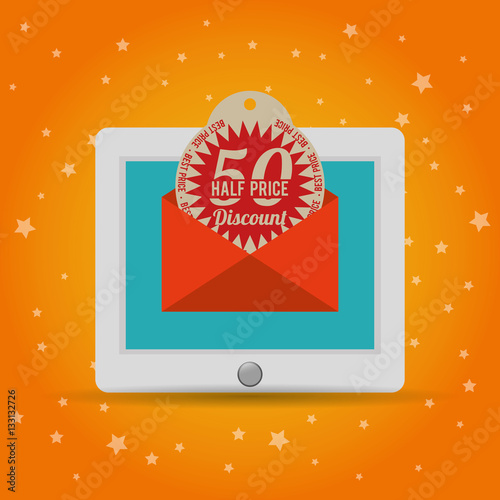 half price discount online marketing vector illustration eps 10