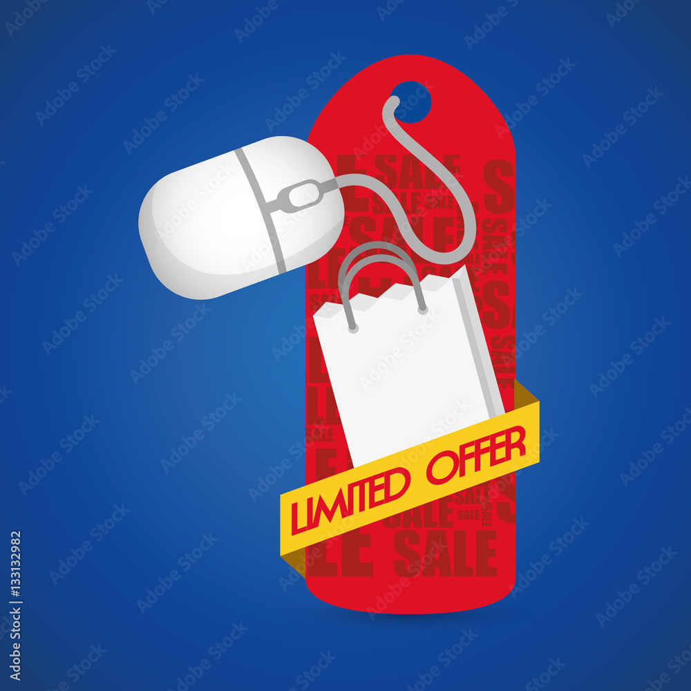Naklejka premium limited offer online red tag price gift vector illustration eps 10