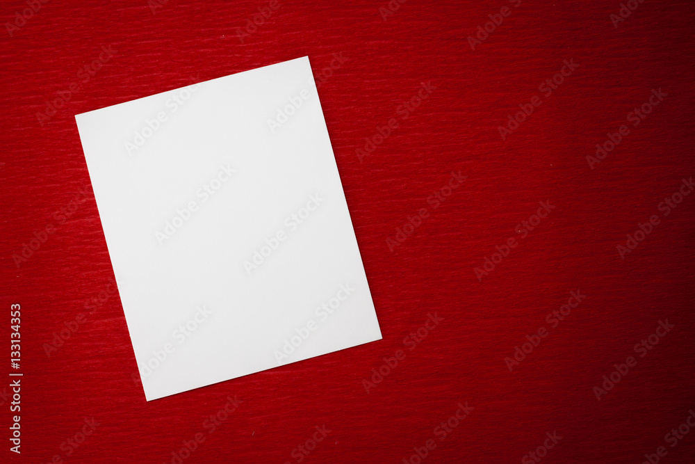 Paper for text on a red background Paper for text on a red background