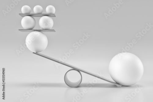 Balancing balls - 3D rendering