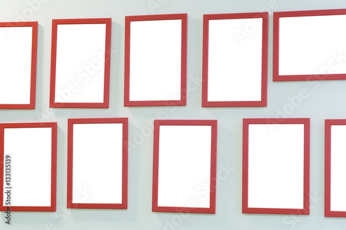 Empty frame from a picture, document, diploma or commendation on a wall