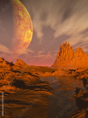 3d illustration science-Fiction desert