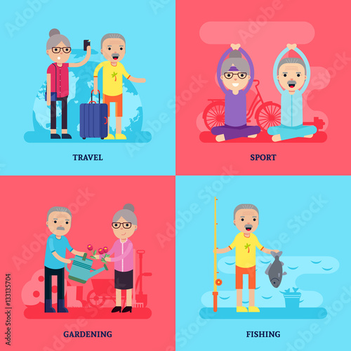 Leisure Activity Flat Concept