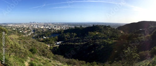 A distant view of Los Angeles