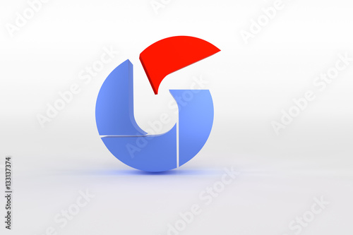 Free Download 3d rendering of pie chart for process concept info graphic desig - GFXLoad