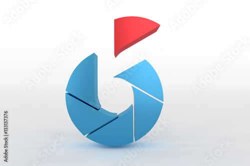 Free Download 3d rendering of pie chart for process concept info graphic desig - GFXLoad