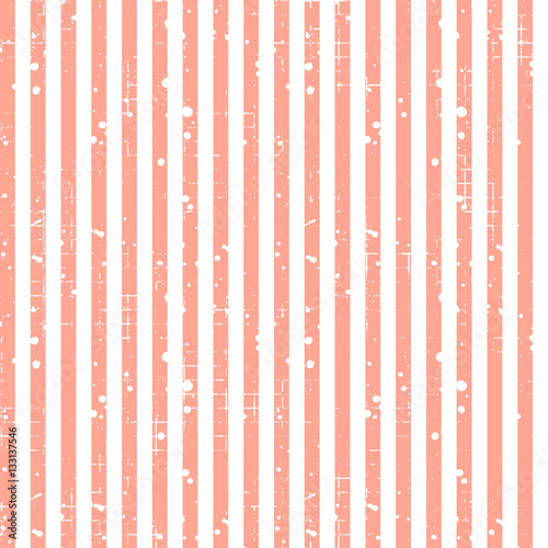 Seamless vector striped pattern. Red geometric background with vertical lines. Grunge texture with attrition, cracks and ambrosia. Old style vintage design. Graphic illustration.