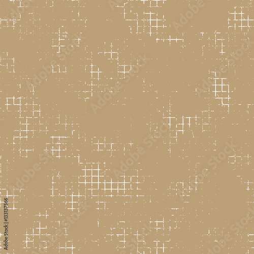Seamless vector texture. Brown grunge background with attrition, cracks and ambrosia. Old style vintage design. Graphic illustration.