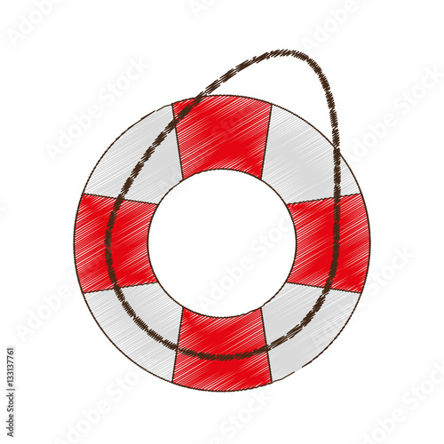 drawing life buoy safety travel vector illustration eps 10