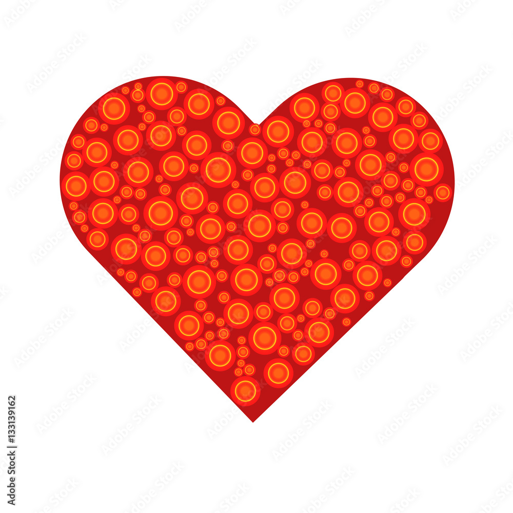 heart on Valentine's day holiday vector drawing on a white background