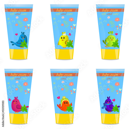 Baby cream tube with kids design