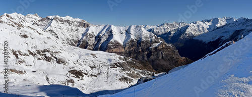 Winter panorama around Gavarnie Gedre ski resort