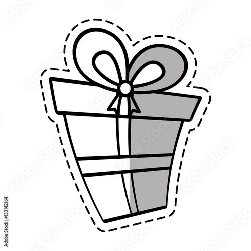 gift box ribbon wedding present linea shadow vector illustration eps 10