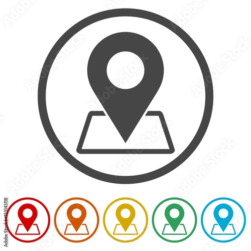 Pin map icon, Map pointer vector icon