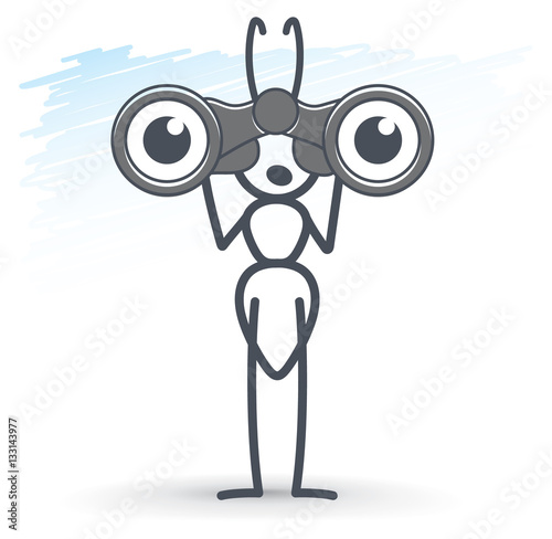 ant using binoculars