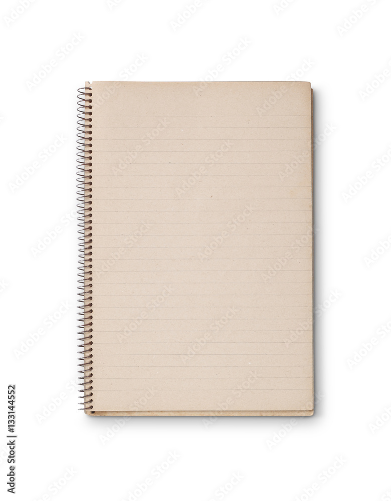 Isolated old spiral notebook Isolated old spiral notebook