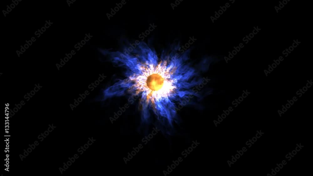 Blue and gold fire ball with alpha channel Blue and gold fire ball with alpha channel