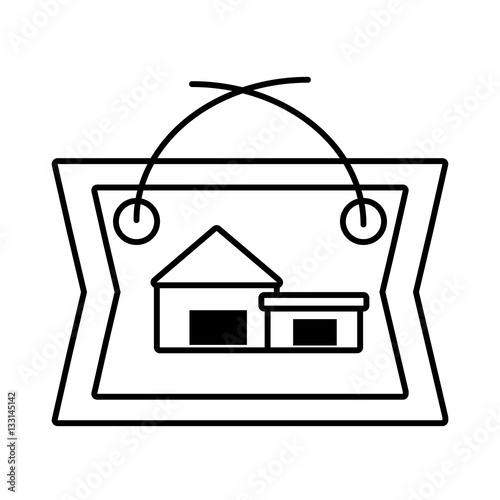 real estate cottage housing poster outline vector illustration eps 10