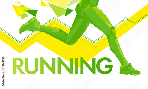 Vector Legs Running lines triangles polygons motion Marathon