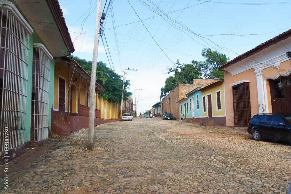 traditional houses in the colonial town of Trinidad in Cuba