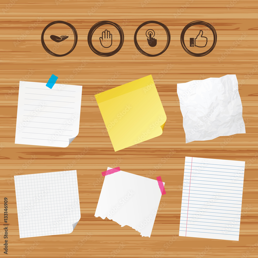 Hand icons. Like thumb up and click here symbols. Hand icons. Like thumb up and click here symbols.