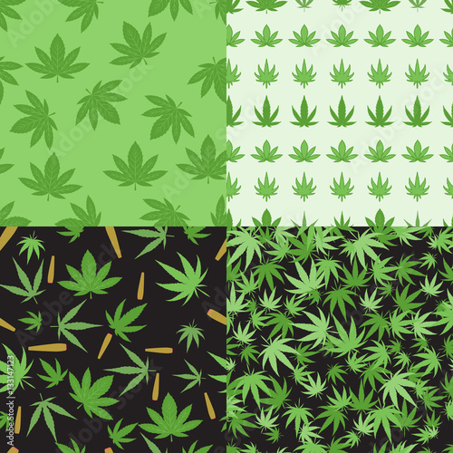 Marijuana seamless pattern vector.