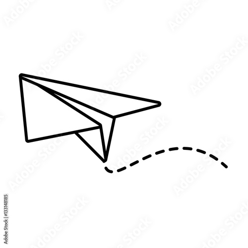 paper plane project start up outline vector illustration eps 10