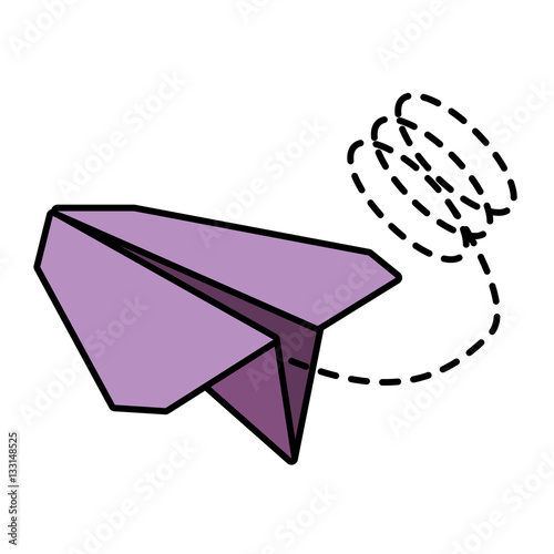 paper plane toy entertain line dotted vector illustration eps 10